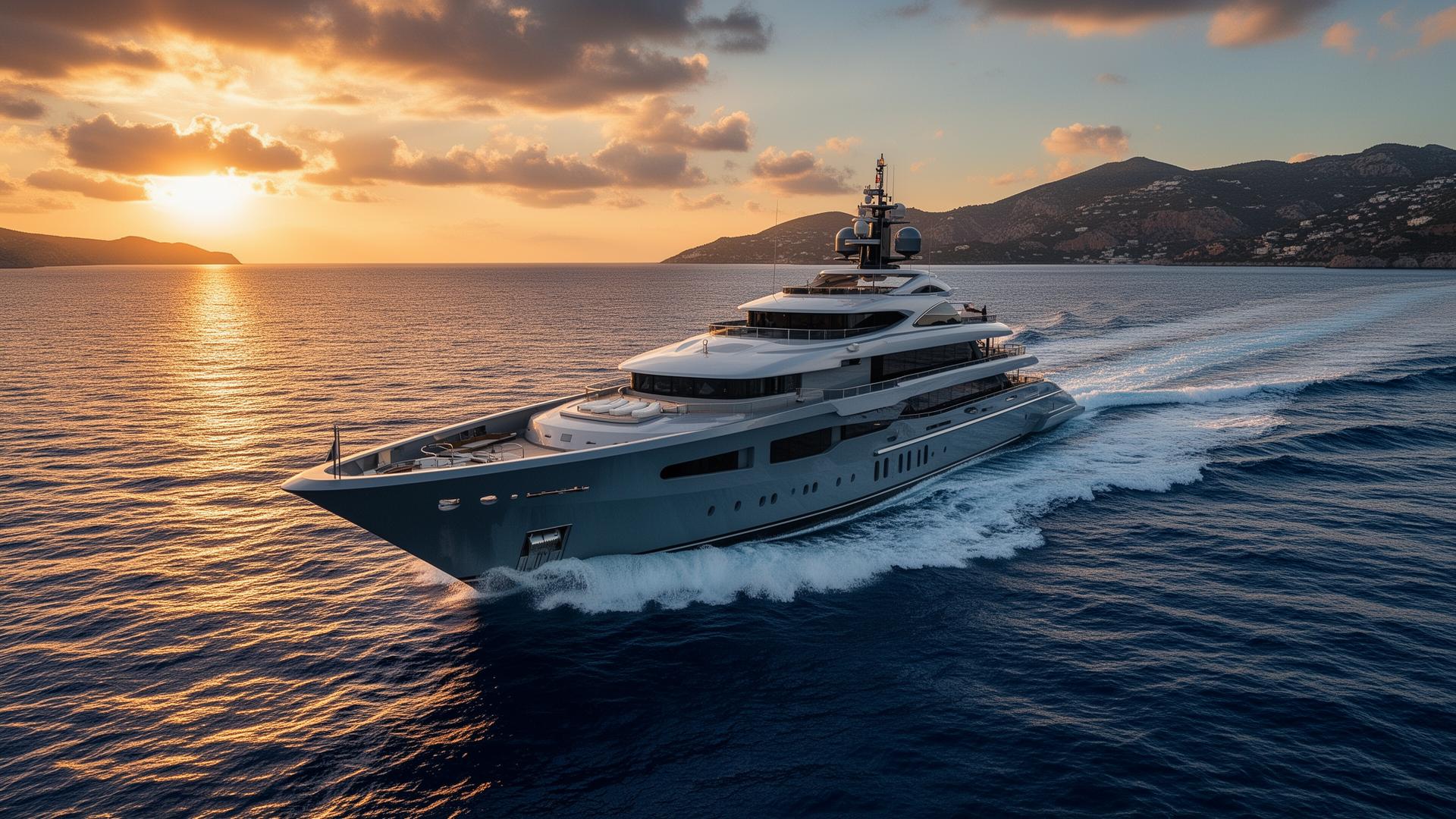 Superyacht at sea